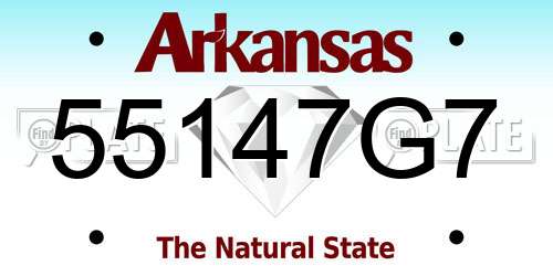 55147G7 Arkansas License Plate
