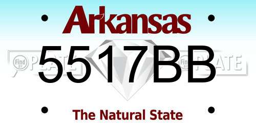 5517BB Arkansas License Plate