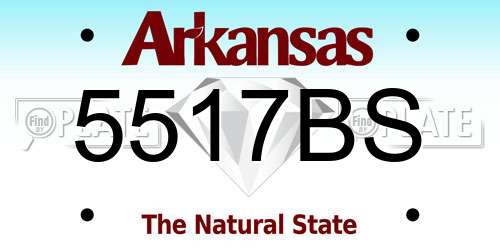 5517BS Arkansas License Plate