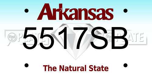 5517SB Arkansas License Plate