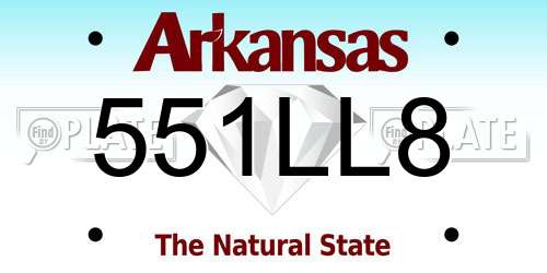 551LL8 Arkansas License Plate