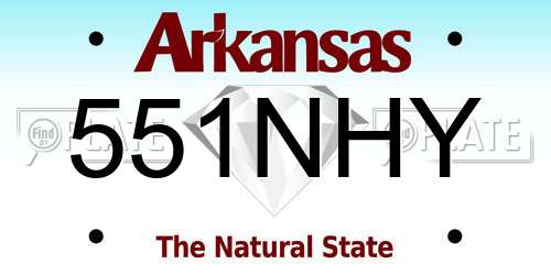 551NHY Arkansas License Plate