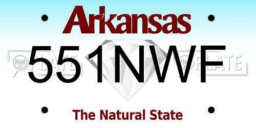 551NWF Arkansas License Plate