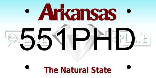 551PHD Arkansas License Plate