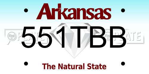 551TBB Arkansas License Plate