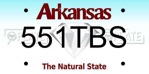 551TBS Arkansas License Plate
