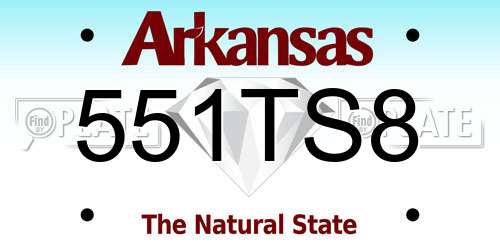551TS8 Arkansas License Plate