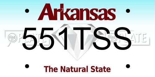 551TSS Arkansas License Plate