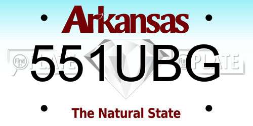 551UBG Arkansas License Plate