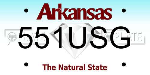 551USG Arkansas License Plate