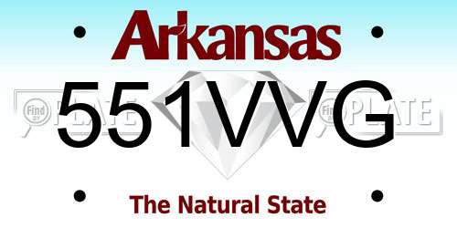 551VVG Arkansas License Plate