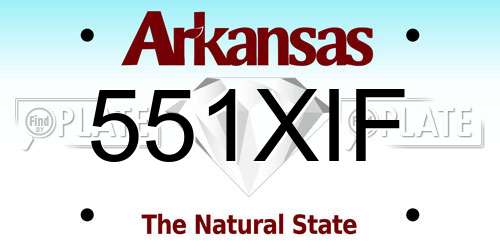 551XIF Arkansas License Plate