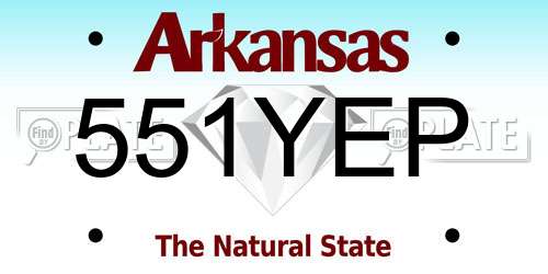 551YEP Arkansas License Plate