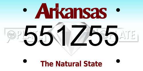551Z55 Arkansas License Plate