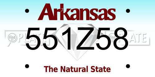 551Z58 Arkansas License Plate