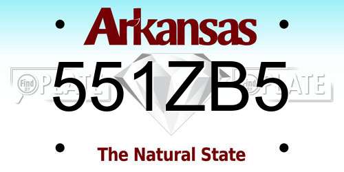 551ZB5 Arkansas License Plate