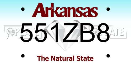 551ZB8 Arkansas License Plate