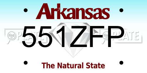 551ZFP Arkansas License Plate