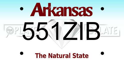 551ZIB Arkansas License Plate
