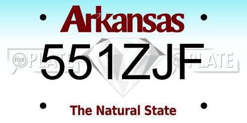 551ZJF Arkansas License Plate