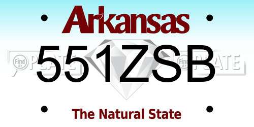 551ZSB Arkansas License Plate