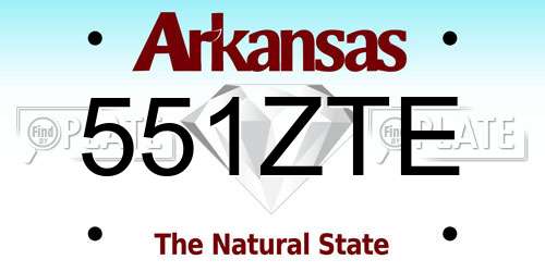 551ZTE Arkansas License Plate