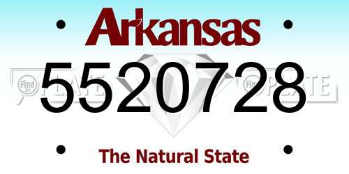 5520728 Arkansas License Plate