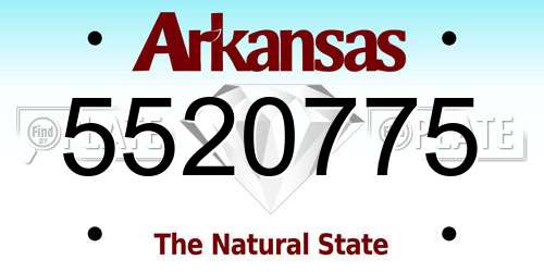 5520775 Arkansas License Plate