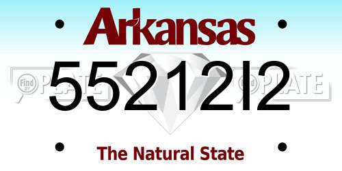 55212I2 Arkansas License Plate