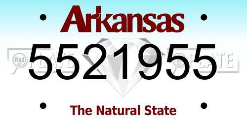 5521955 Arkansas License Plate