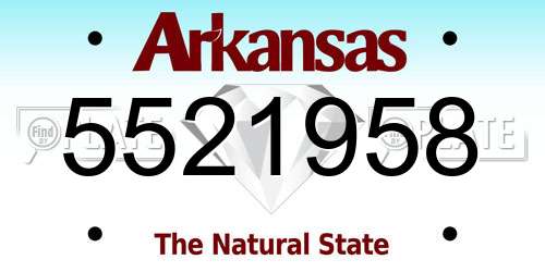5521958 Arkansas License Plate