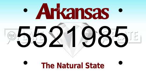 5521985 Arkansas License Plate