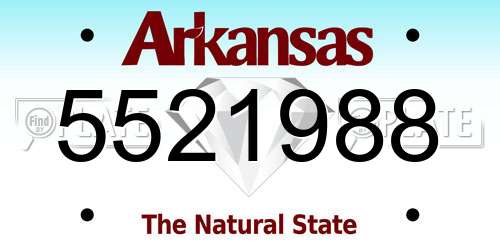 5521988 Arkansas License Plate