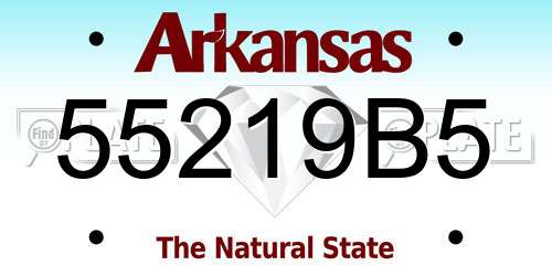 55219B5 Arkansas License Plate