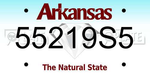 55219S5 Arkansas License Plate