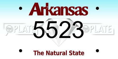 5523 Arkansas License Plate
