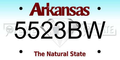 5523BW Arkansas License Plate