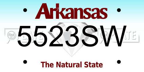 5523SW Arkansas License Plate