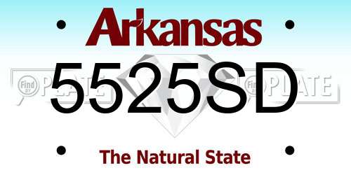 5525SD Arkansas License Plate