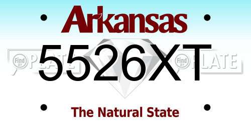 5526XT Arkansas License Plate