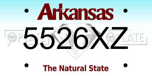 5526XZ Arkansas License Plate