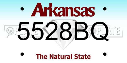 5528BQ Arkansas License Plate