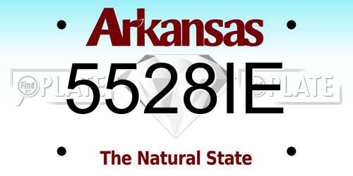 5528IE Arkansas License Plate