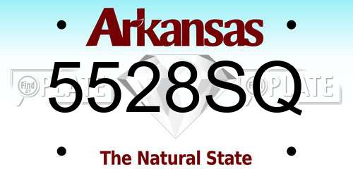 5528SQ Arkansas License Plate