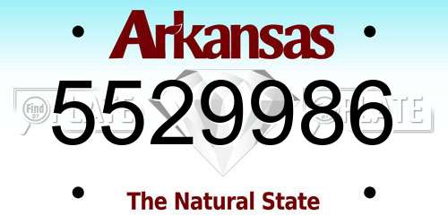 5529986 Arkansas License Plate