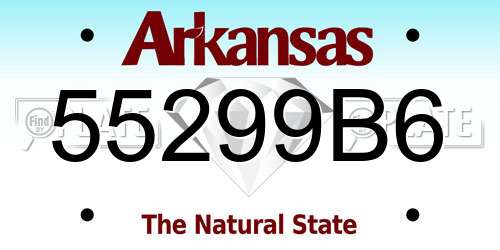 55299B6 Arkansas License Plate