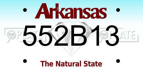 552B13 Arkansas License Plate