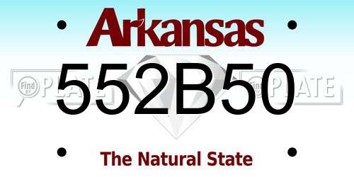 552B50 Arkansas License Plate