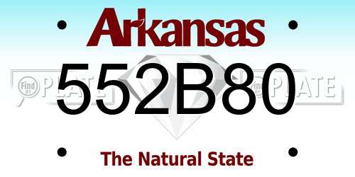 552B80 Arkansas License Plate