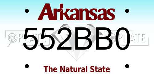 552BB0 Arkansas License Plate